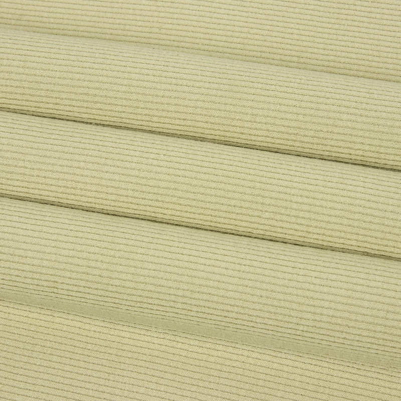 250G瑰夏罗纹2*2螺纹弹力坑条面料 棉涤氨纶打底罗纹布针织布料