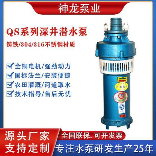 QS小型潜水电泵立式深井潜水泵井用水泵农田灌溉水泵景观喷泉水泵