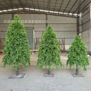 仿真雪松树圣诞树假树厂家玻璃钢松柏树 假山塑石植物造景观树