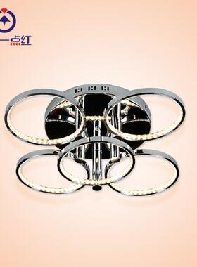 圆形客厅灯 LED圆形客厅吸顶灯 铬色金属圆形铝材客厅灯古镇厂家
