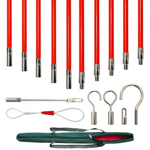 6mm穿线 线杆天花板吊顶多功能纤维棒勾线 线钩电工检修可携式伸