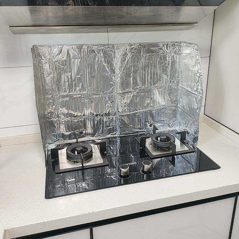 大号灶台挡油板防油溅家用厨房金属铝防火耐高温隔热炒菜防油挡板