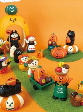 万圣节日式猫ZAKKA 南瓜幽灵松鼠魔女仓鼠桌面拍摄道具摆件