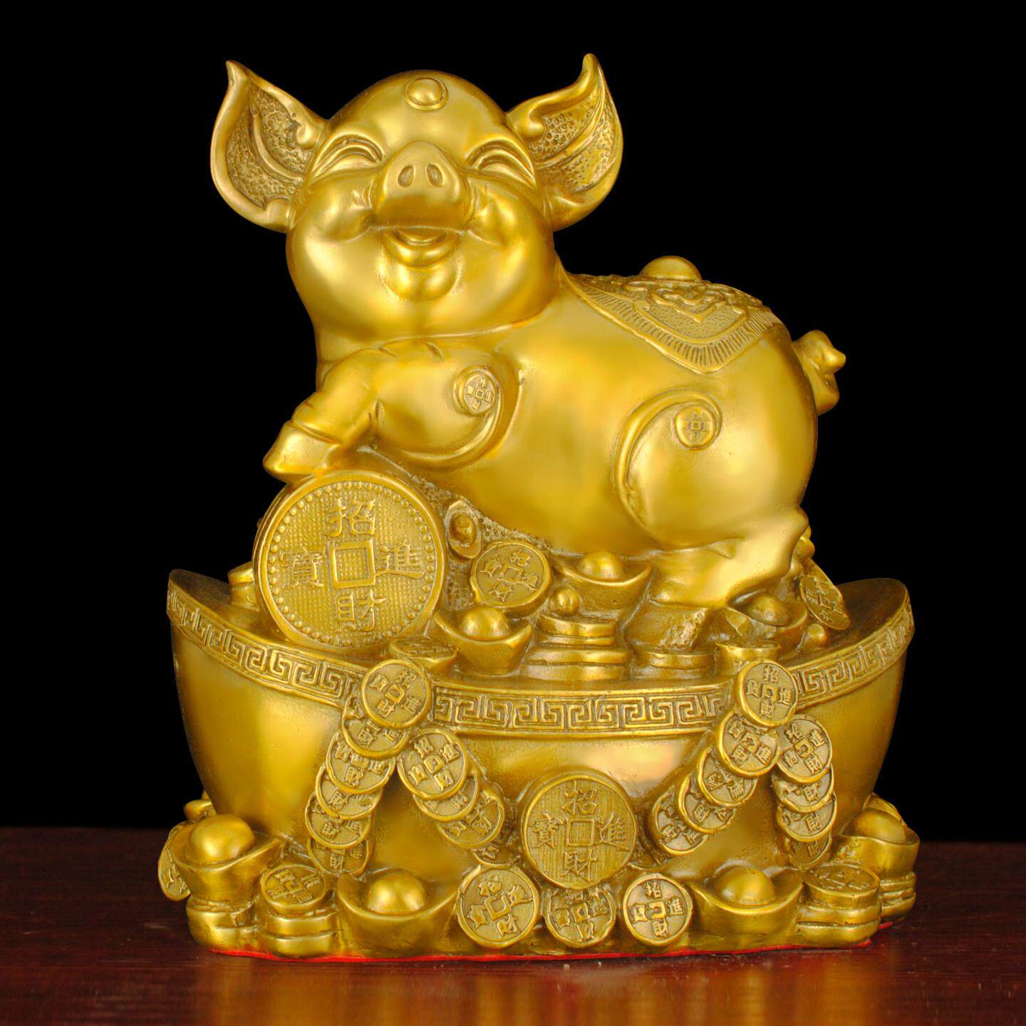 铜猪摆件吉祥物元宝发财猪西北缺角补角富足常乐居家工艺礼品摆饰