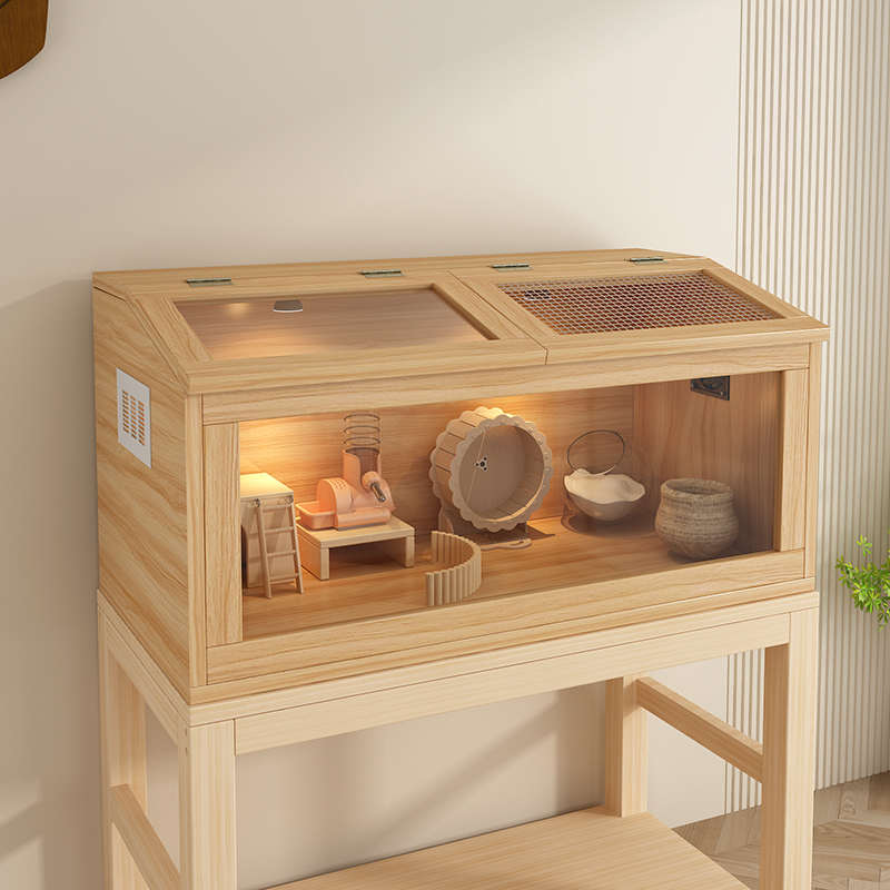 芦丁鸡饲养箱木质养殖箱金丝熊仓鼠荷兰猪大别墅鸡窝宠物笼子
