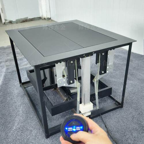 电动升降茶台配件 茶桌岛台遥控自动翻转五金支架茶几升降器