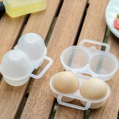 1~5PCS Portable Egg Storage Box 2 Grids Plastic Durable Egg