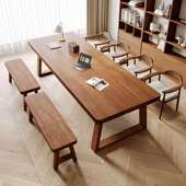 客厅大书书267桌阅读学习桌学生家办用长书房公桌纯实木大板桌工