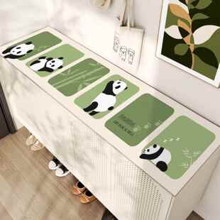 柜玄关柜桌面保护垫子 餐边柜桌垫卡通奶油风防水皮革电视柜桌布鞋