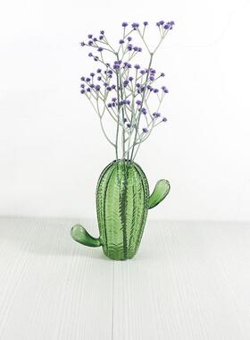 TY---202原风色仙人掌摆玻璃瓶插花干花水培花客厅件玻璃器创意欧