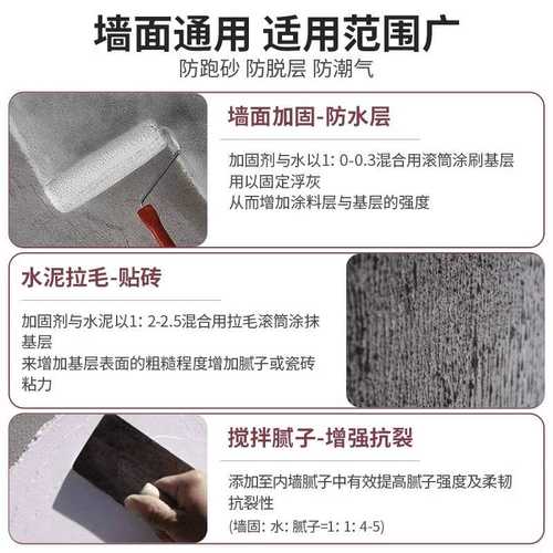 内墙水泥界面莉固固嘉宝型砂固灰剂剂胶剂基层加固墙面防潮渗透墙