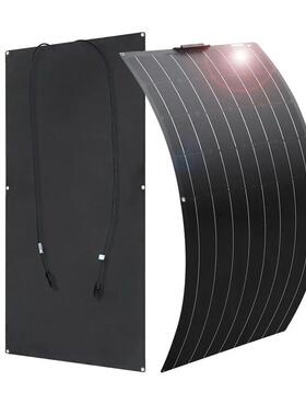 黑色太阳能半柔性板110w220w300w360w车顶船顶太阳能电池发电板