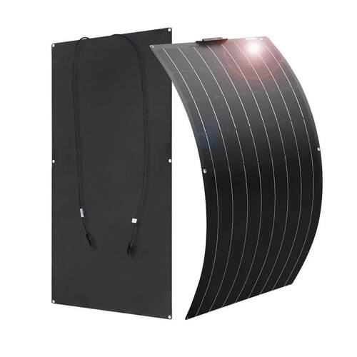 黑色太阳能半柔性板110w220w300w360w车顶船顶太阳能电池发电板
