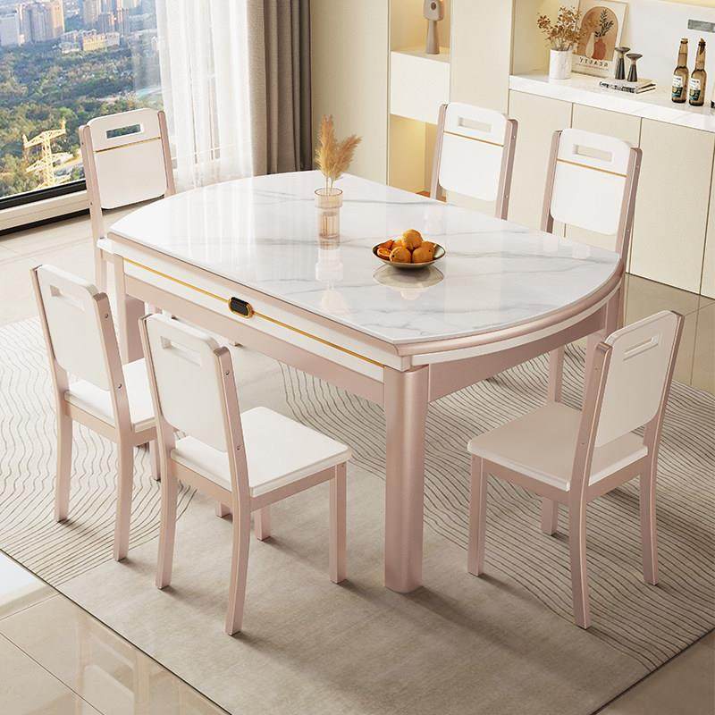 岩板餐桌椅组合家用小户型2026新款轻奢可变圆桌现代电磁炉吃饭桌,住宅家具,岩板餐桌,淘宝优惠券,粉丝福利购,淘宝优惠卷
