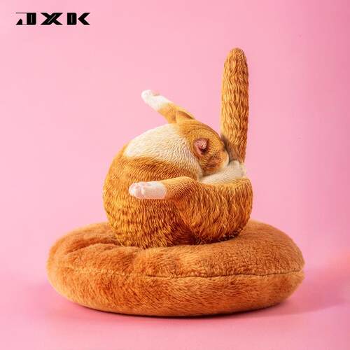 JXK 1/6 鸡腿猫动物仿真模型 可爱创意搞怪宠物猫咪潮玩摆件道具