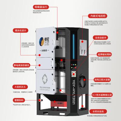 打光粉抛尘集尘器单机工切IUF业激光割收集器脉冲滤磨筒除尘器无
