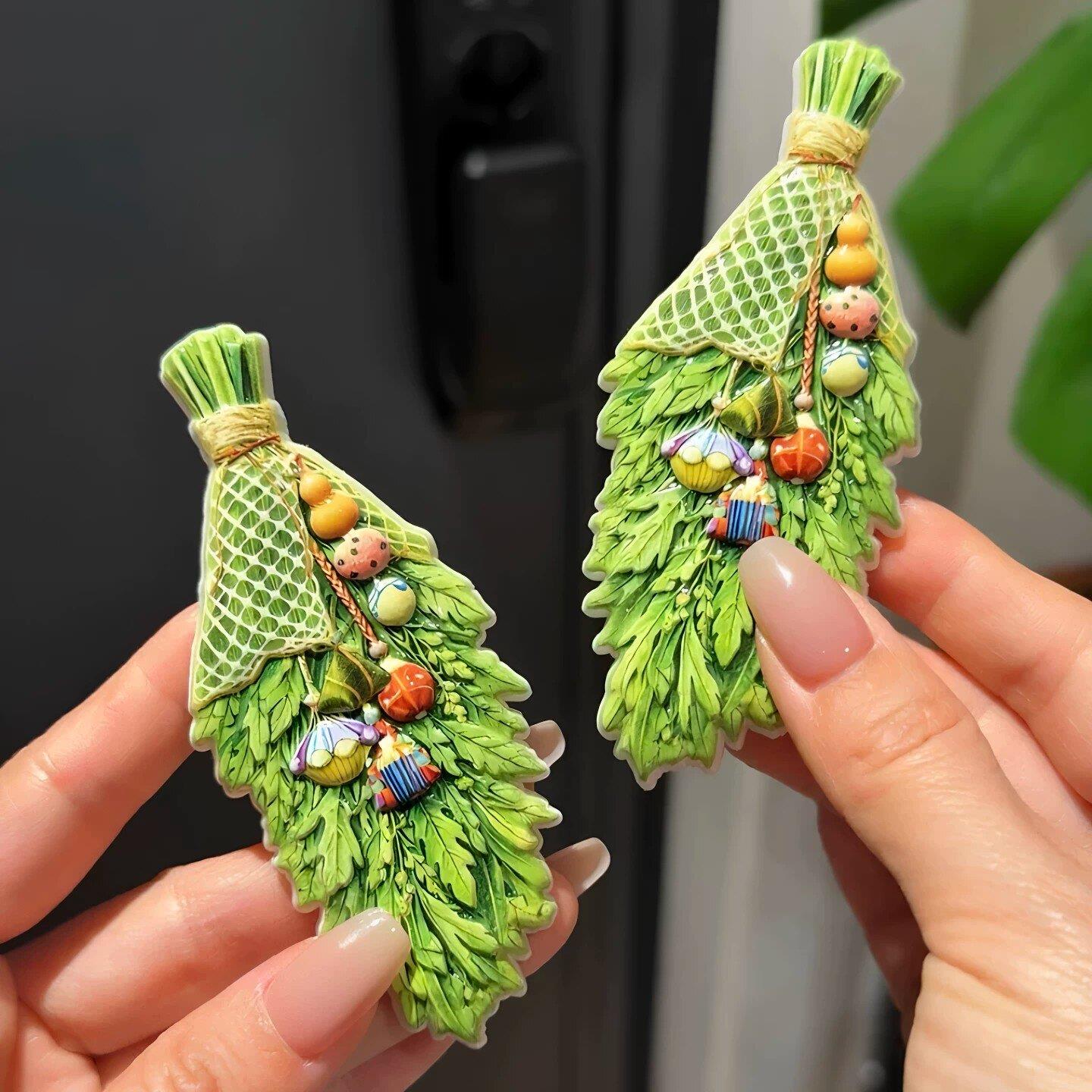 端午节艾草入户门磁吸贴家居寓意装饰磁吸冰箱贴立体艾草创意礼物