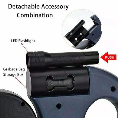 Hot Selling-Auto Retractable Dual Dog Leash With Flashlight