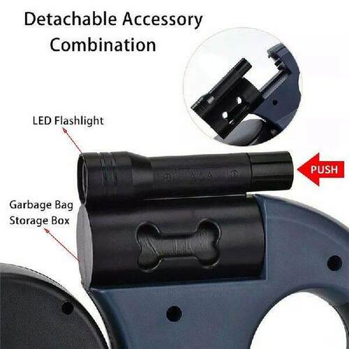 Hot Selling-Auto Retractable Dual Dog Leash With Flashlight