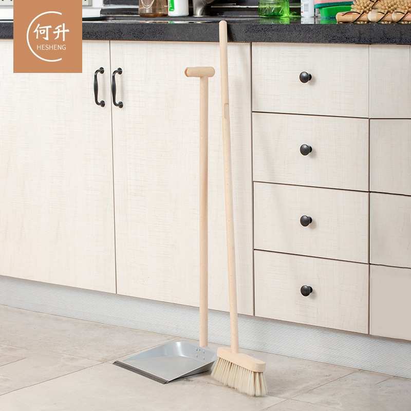 定制木质簸箕榉木扫把套装清洁木柄磨尖丝笤帚扫地防静电代发