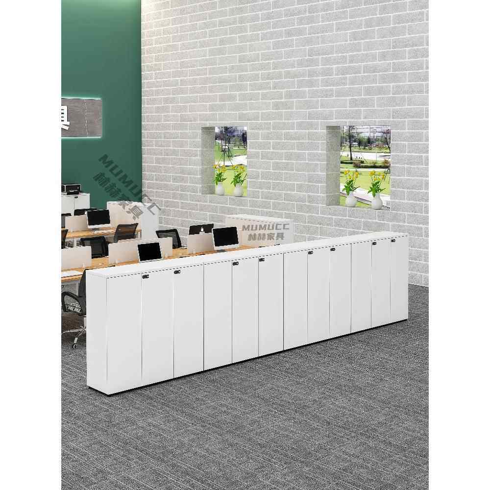 办公室文件柜矮柜带锁木质资料储物柜简约现代隔断档案花槽柜边柜