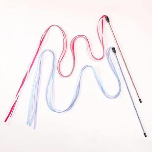 Interactive Toys Cats Ribbon Long Cat Satin Rod Toy Teaser
