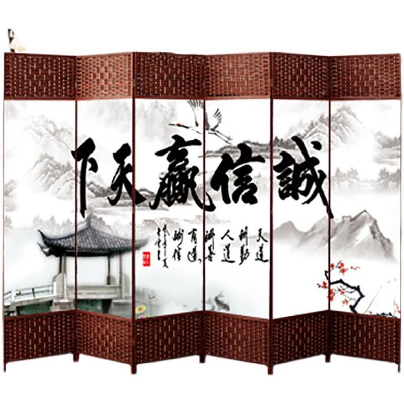 简约现代折叠移动屏风隔断墙办公折屏遮挡布艺玄关中式风挡平风帘