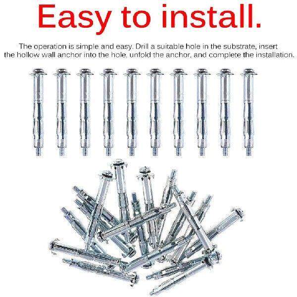 42 Pieces Expansion Screw Bolts Hollow Drive Wall Anchor
