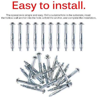 42 Pieces Expansion Screw Bolts Hollow Drive Wall Anchor