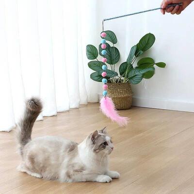 Feather Cat Toys Interactive for Cats Teasing Durable Kitten
