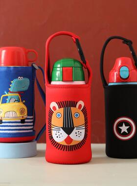 虎儿童保温杯杯套600 630ml手提斜跨保护套防摔儿童水杯手提袋