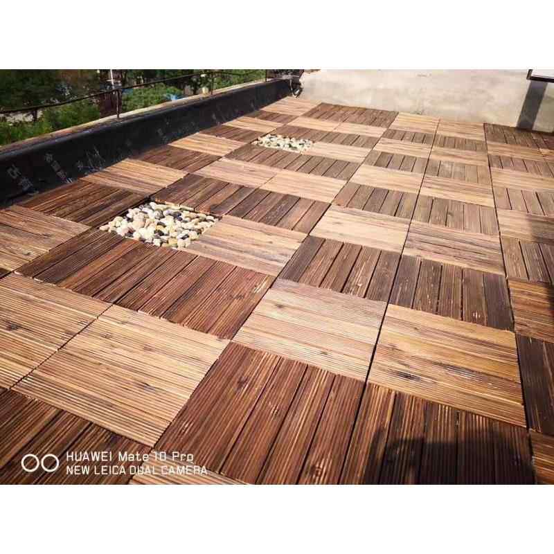 碳化防腐木覆式户外木地板diy阳台露台庭院花园室外实木拼接地垫