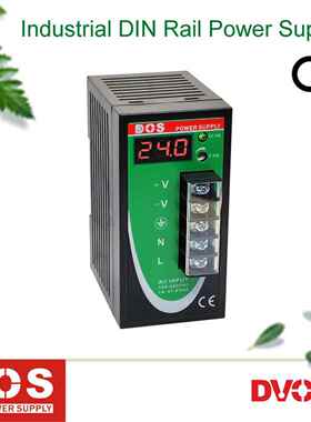 点石导轨式开关电源供应器EPR-100-24PV高效率DC24V4A带电压数显