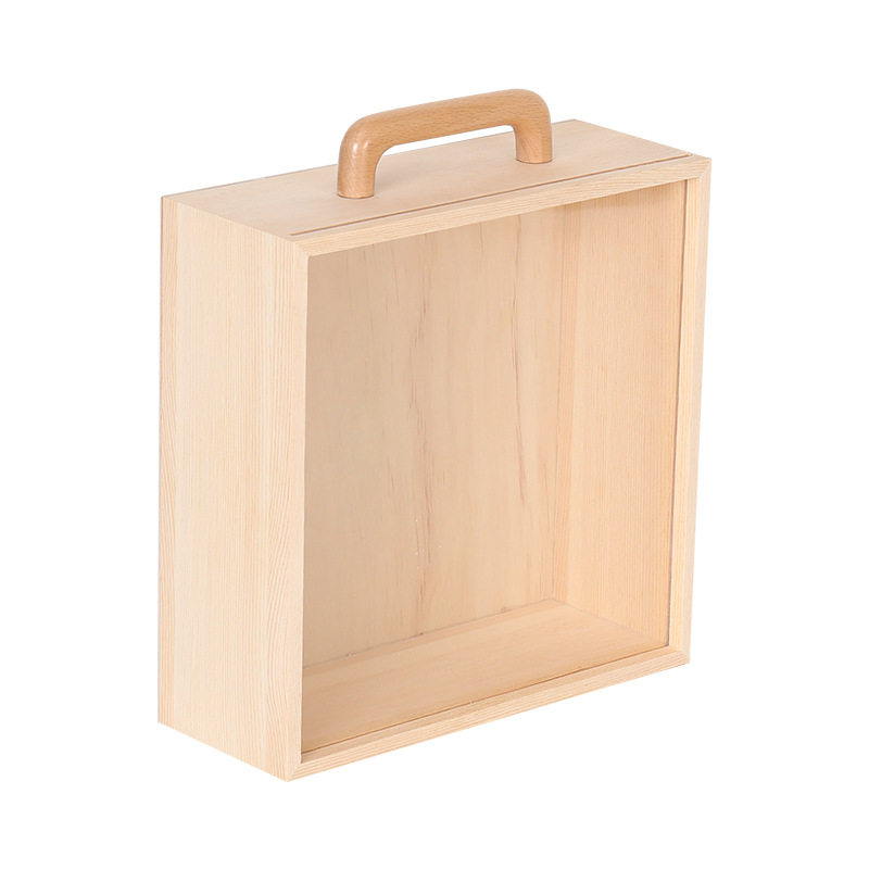 实木永生花木盒定制玫瑰花盒子玻璃盖透明多肉盒首饰收纳伴手礼盒