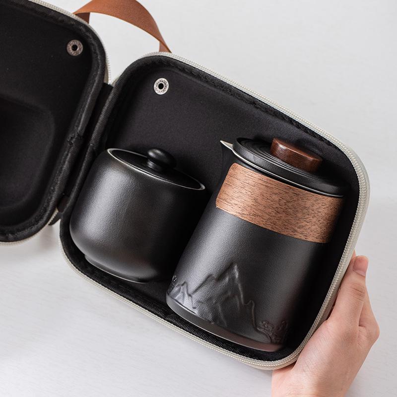 瓷轻茶杯商务礼品一壶套装三六旅行高档便携羊脂玉奢茶具国户外潮