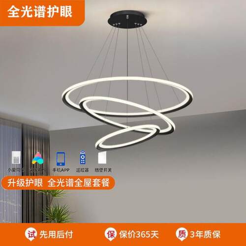 餐厅吊灯北欧环形网红轻现代客厅创意灯饰卧室个性简约吧台灯具