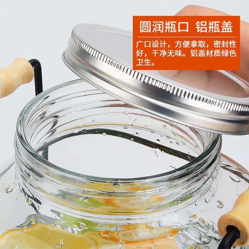 透明玻璃泡酒瓶 带龙头架子加厚高透玻璃 柠檬水桶果汁罐可乐桶
