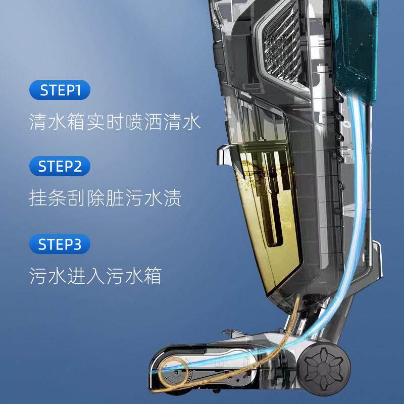 新款直销家用洗地机工厂无线语音智能扫地自动手推式吸尘拖洗自清