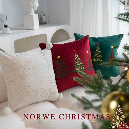 NORWE圣诞节抱枕礼物客厅沙发靠枕咖啡民宿摄影装饰拆洗靠背靠垫