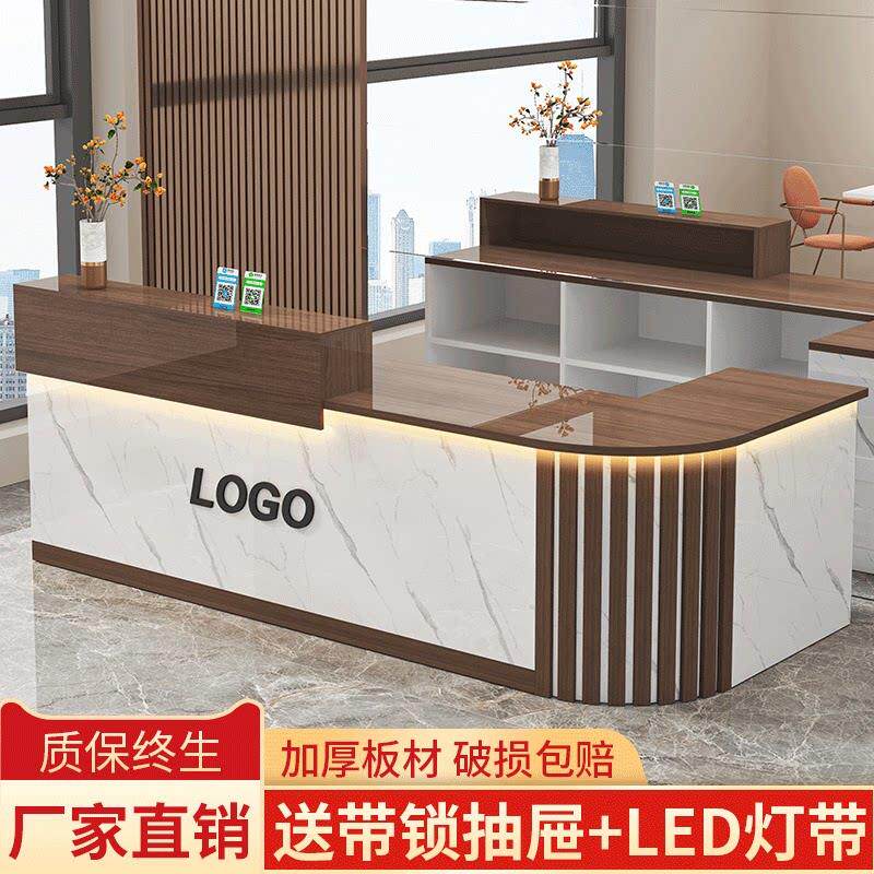 转角吧台收银柜台商用店铺小型奶茶店蛋糕餐饮前台桌接待台柜台定
