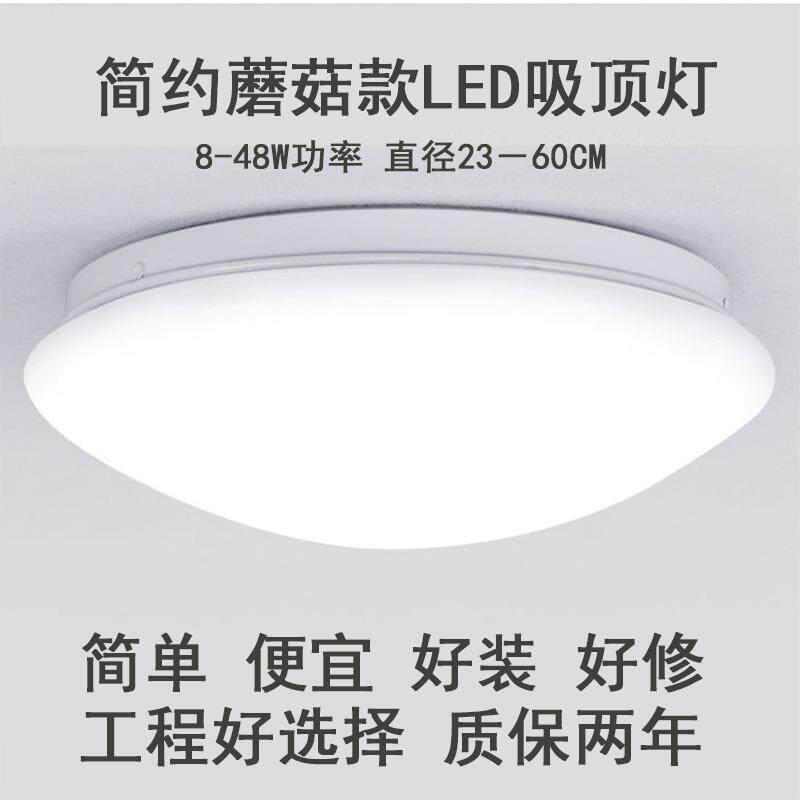 物业公共过道学校阳台走廊老款式面包款半圆形天花板白色壳吸顶灯