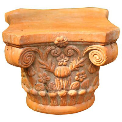 正品欧式罗马柱粗陶覆古旧别做墅客厅花饰装摆件园阳台花盆圆柱底