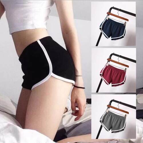 Women's Contrast Binding Elastic Waist Sleep Shorts Soft