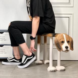 2I实木手工雕刻大号比格犬猎犬居家门口换鞋凳化妆门厅凳默认项板