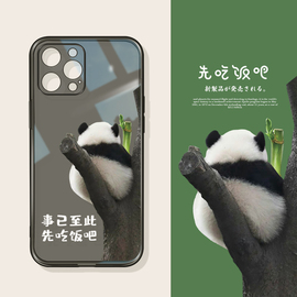 桔子猫适用苹果15promax创意熊猫手机壳iphone13pro熊猫，花花12可爱熊猫xr透明软壳11小众xsmax全包14pro防摔