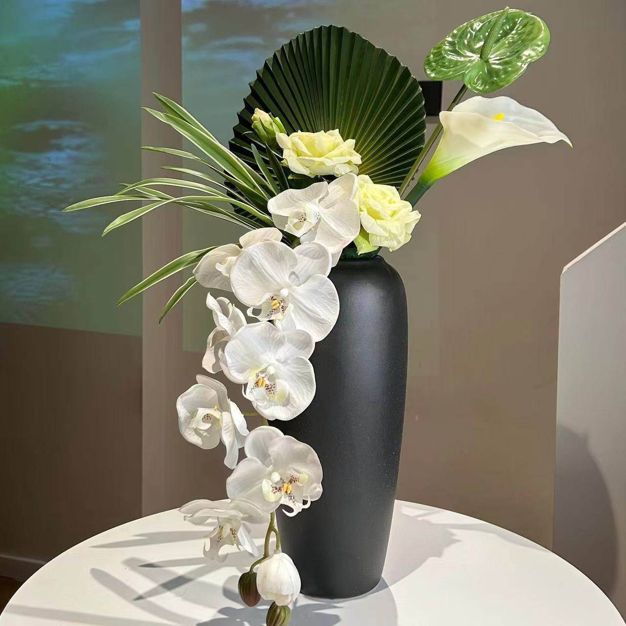【柿吉】夏韵 设计师手扎花束景德镇陶瓷花瓶套装玄关电视柜摆件