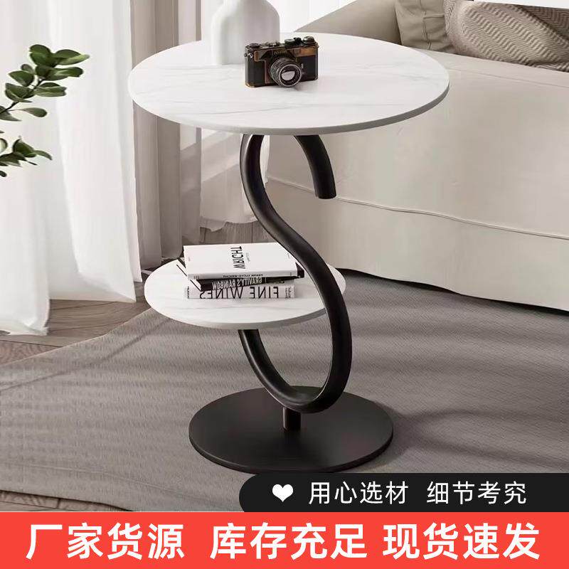 欧式床边桌阳台休闲小圆形民宿边几沙发桌家用客厅轻奢创意茶几桌