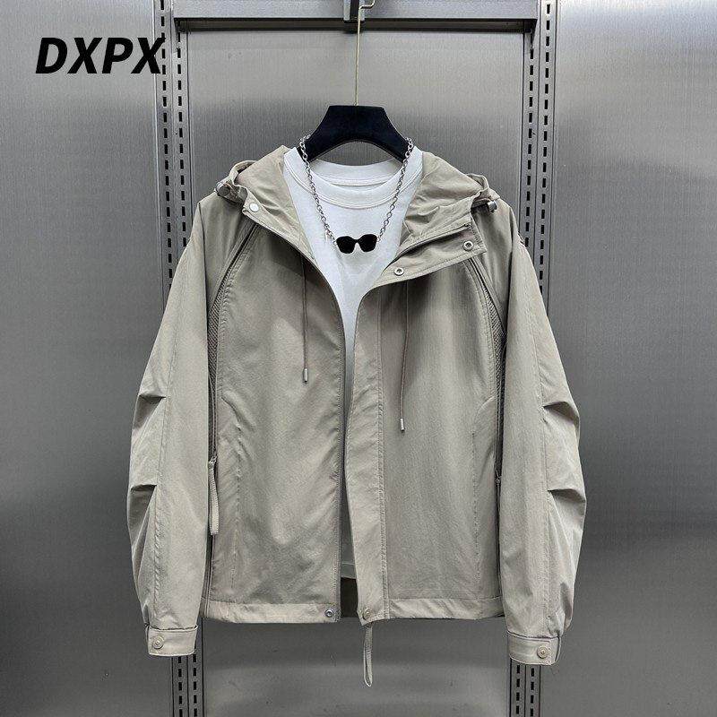 DXPX品牌专柜2025春夏新款连帽工装夹克运动外套男士宽松休闲上衣