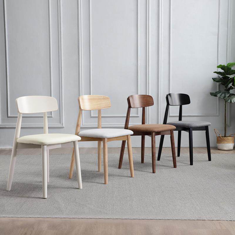 实餐椅家用代约北欧纯简实木椅子客厅小855户型胡桃现色原木餐桌