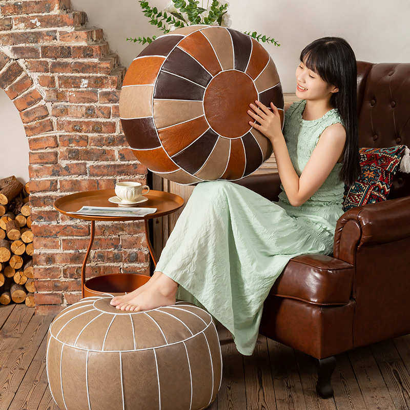 摩洛哥风格坐垫油蜡皮坐墩简约地上坐垫美式复古坐垫免洗坐墩蒲团,居家布艺,美臀垫/保健坐垫,淘宝优惠券,粉丝福利购,淘宝优惠卷